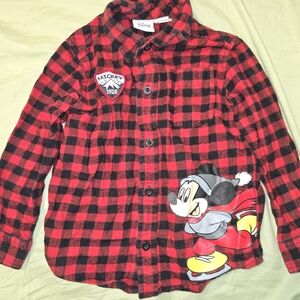 Disney Mickey Mouse Red and Black Checkered Shirt
